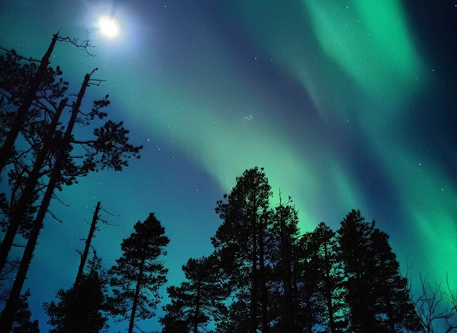 Revontulet Levillä.