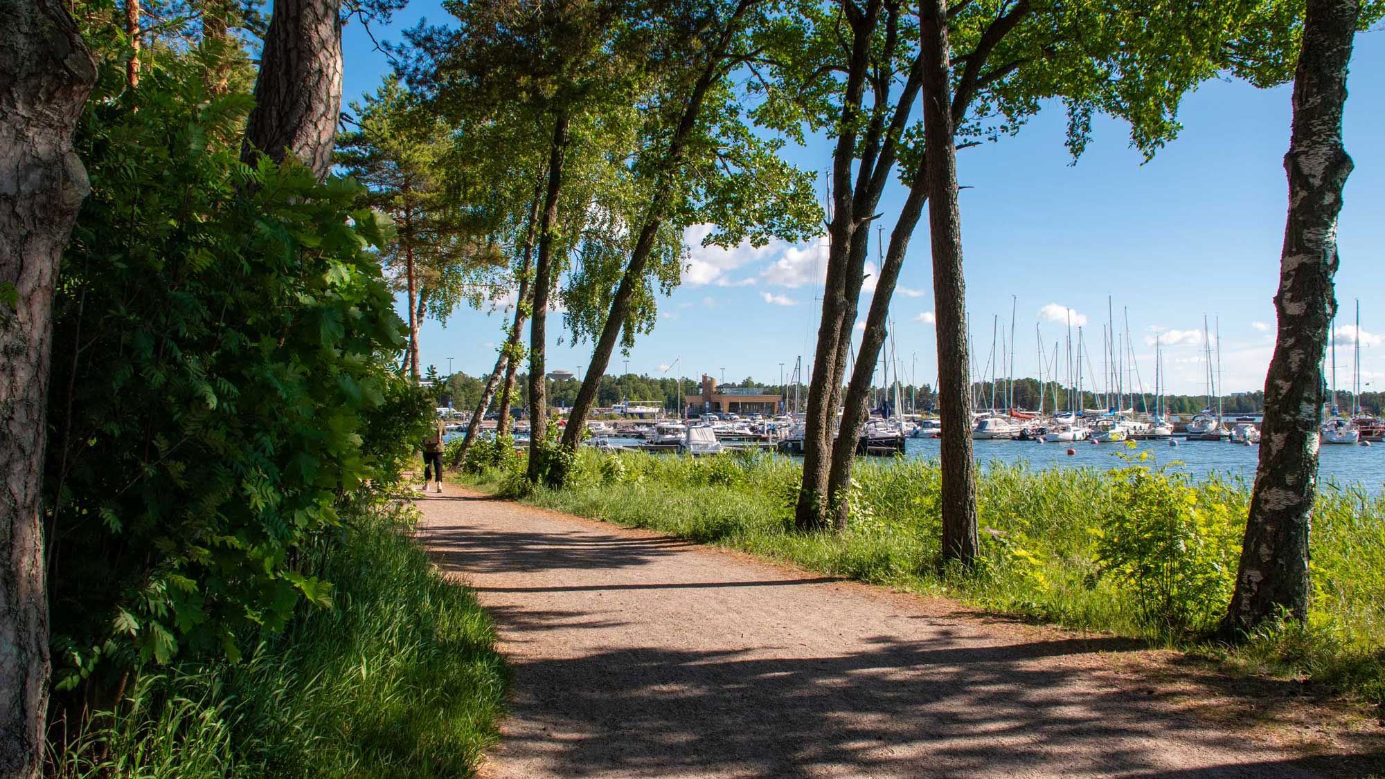 Espoo Waterfront walkway in summer.