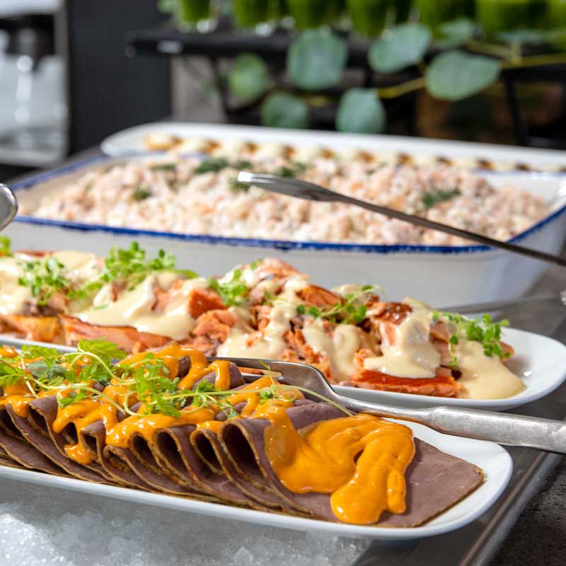 Starters served at the table at Restaurant Freja’s brunch.
