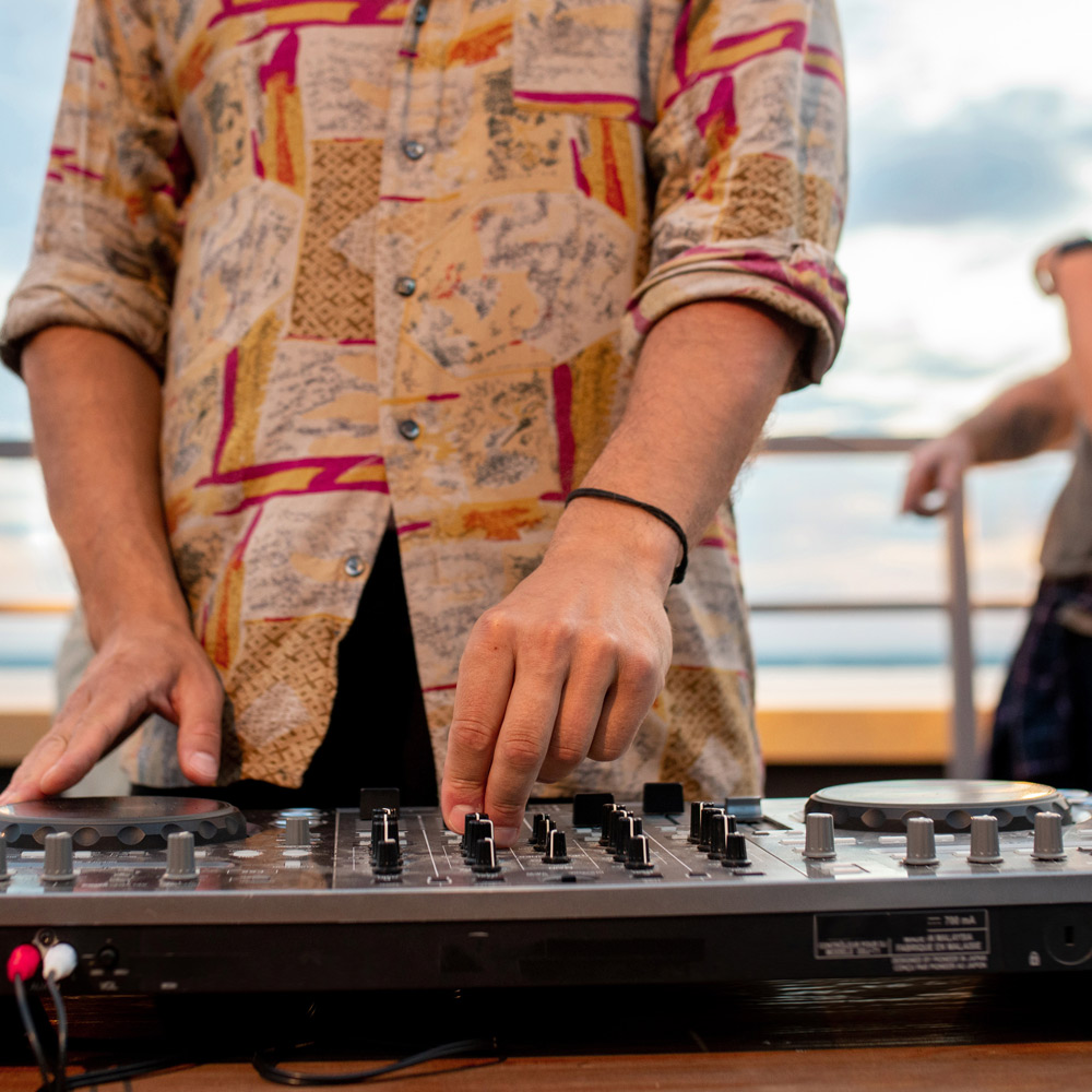 DJ playing at Freja Rooftop in Espoo.