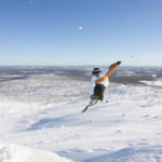 Skiing in great scenery in the slopes of Levi Lapland.