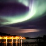 Aurora borealis over Levi Village, in Lapland