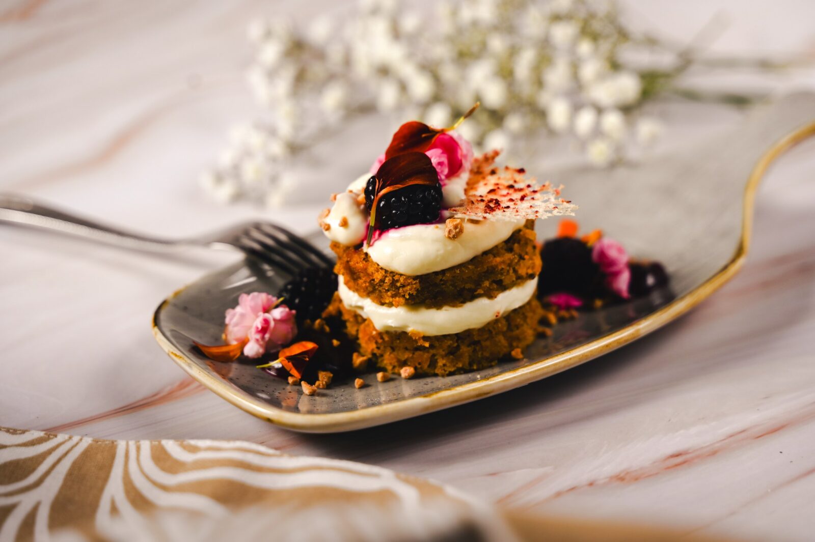 Ravintola Spiellan jälkiruoka-annos.